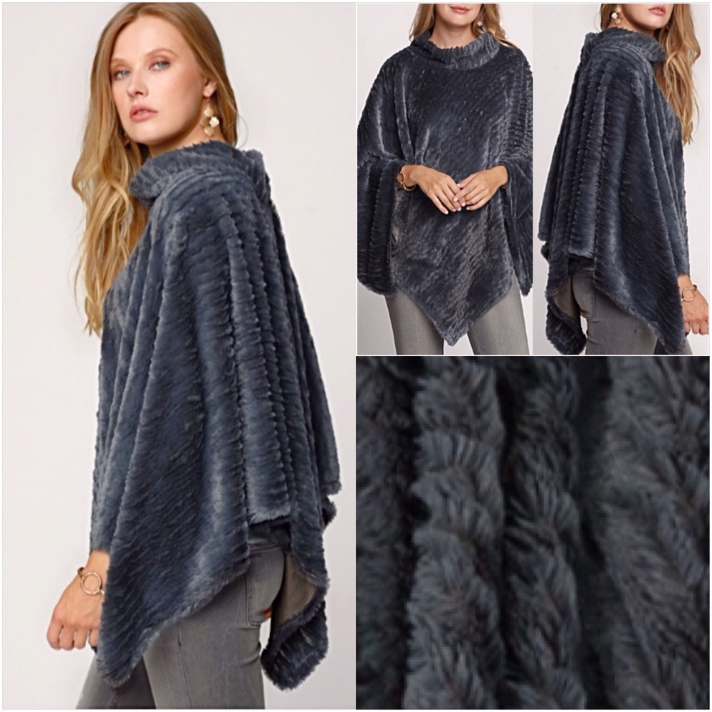 ❣️SALE Softest Ever FauxFur Sweater Poncho OS - Picture 2 of 7